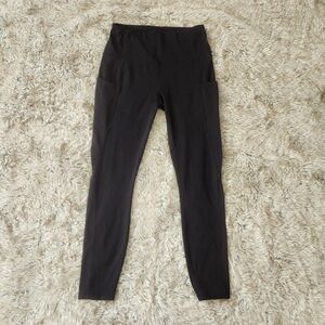 Unbranded Black Tummy Control‎ Ankle Length Leggings with Pockets Size Small